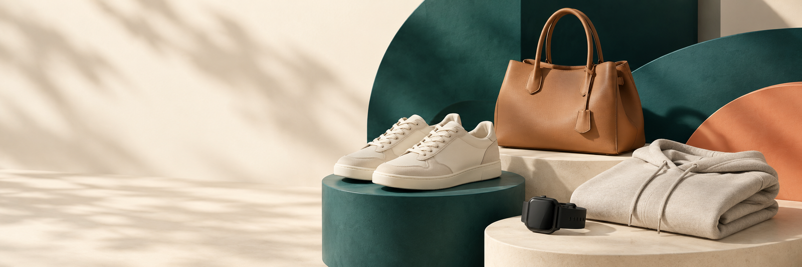 Everyday style: sneakers, handbag, sweatshirt and digital watch
